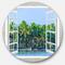 Designart - Open Window to Seashore Palms' Extra Large Seashore Metal Circle Wall Art
